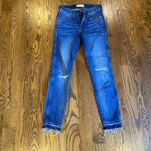 Madewell 9” high rise skinny raw hem